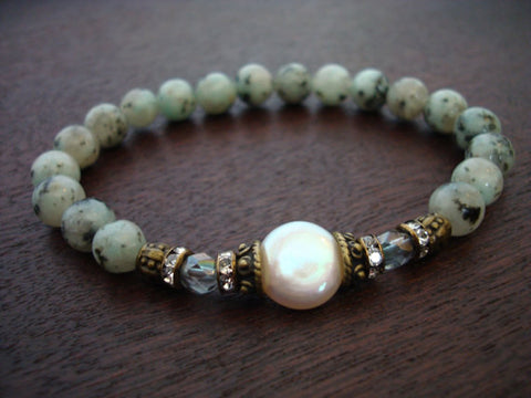 Women's Coin Pearl Lunar Mala Bracelet