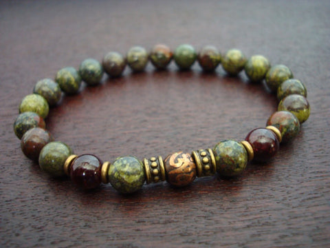 Men's Garnet Love & Protection Mala Bracelet