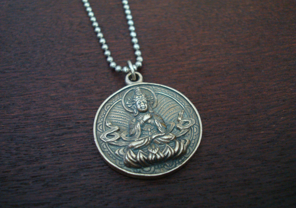 Mens Buddha Yin Yang Necklace