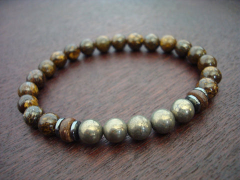 Men's Pyrite Power Mala Bracelet