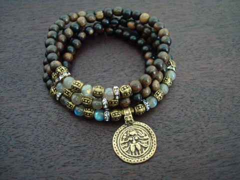 Women's Labradorite Shiva Shakti Mala