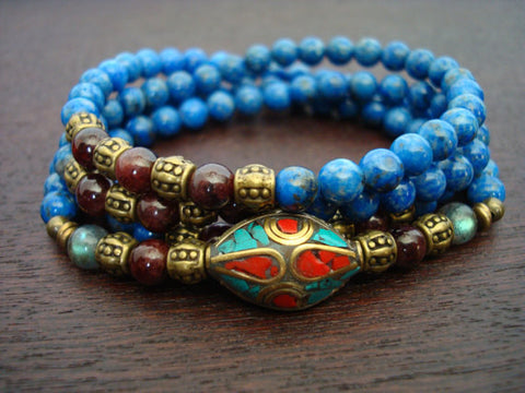 Women's Tibetan Lapis Lazuli Spiritual Awareness Mala