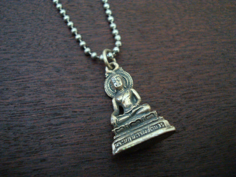 Mens Seated Buddha Necklace