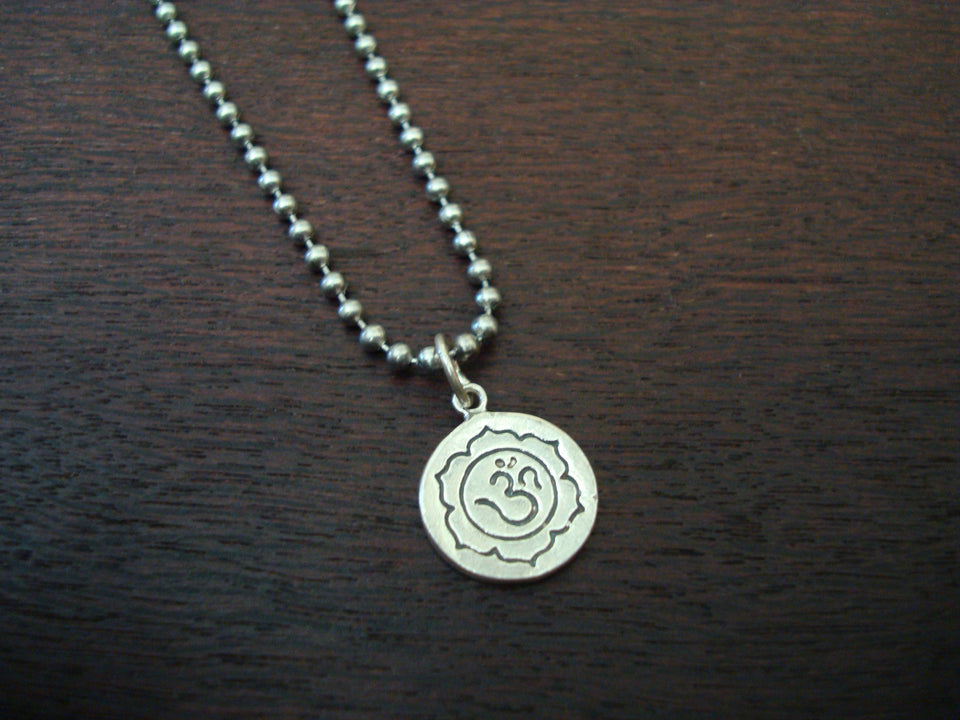 Men's Sterling Silver Om Necklace