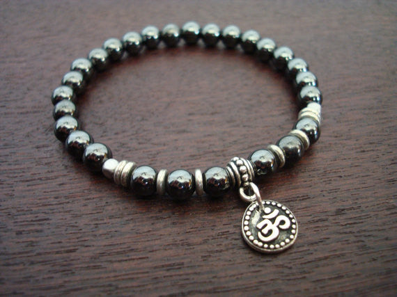 Hematite Shakti Om Mala Bracelet