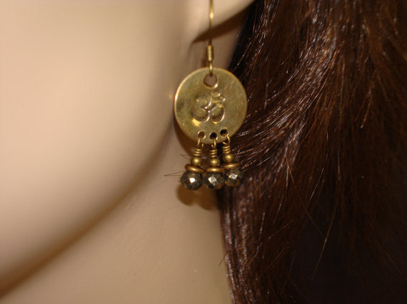 Clearance - Om Pyrite Earrings