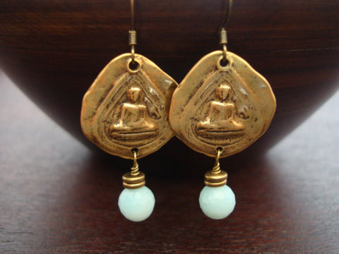 Amazonite Buddha Earrings