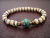 Tibetan Turquoise & Tantric Bone Mala Bracelet