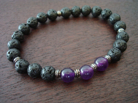 Men's Amethyst Mala Bracelet