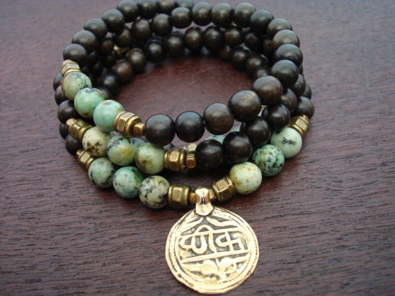 Men's African Turquoise Good Health Talisman Mala
