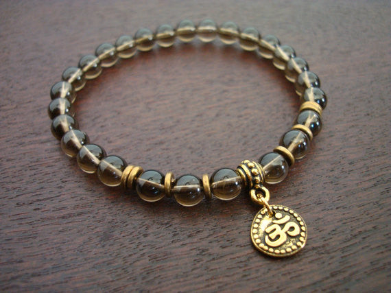 Smoky Quartz Shakti Om Mala Bracelet