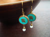 Tibetan Turquoise Om Earrings