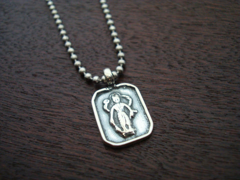 Mens Sterling Silver Lakshmi Necklace