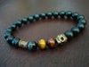 Men's Mixed Tiger Eye Skull Mala Bracelet