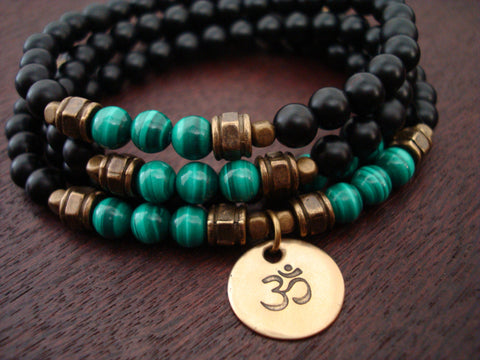 Men's Malachite Om Mala