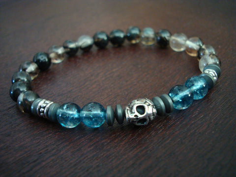 Men's Wisdom & Spiritual Growth Skull Mala Bracelet