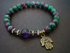 Women's Amethyst & Ruby Zoisite Bracelet