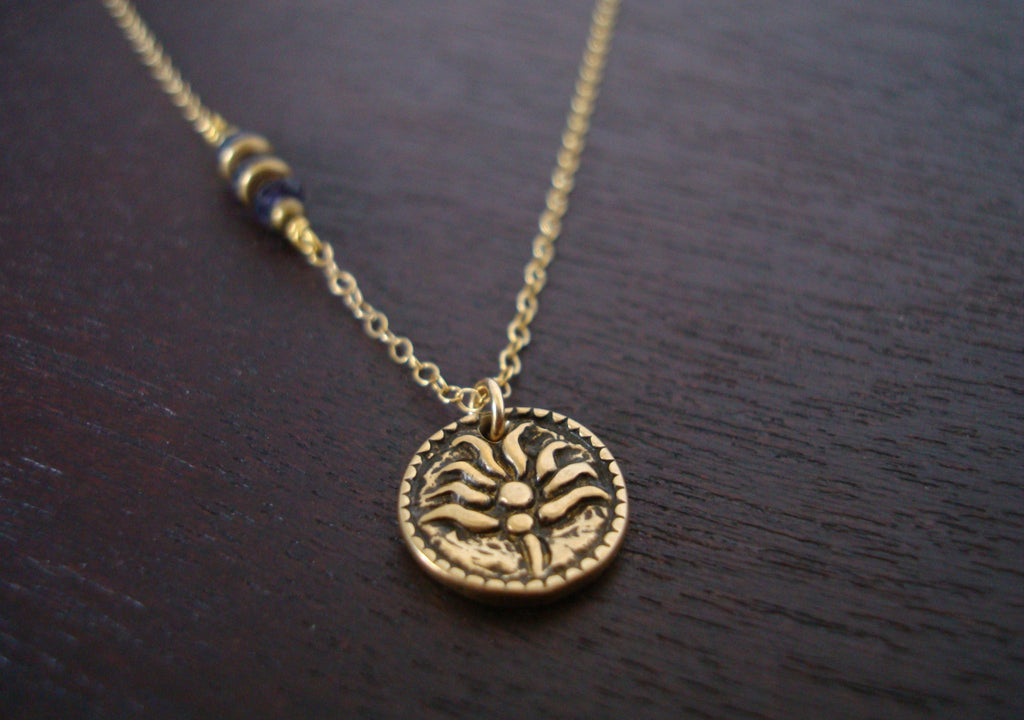 Water Sapphire Lotus Necklace