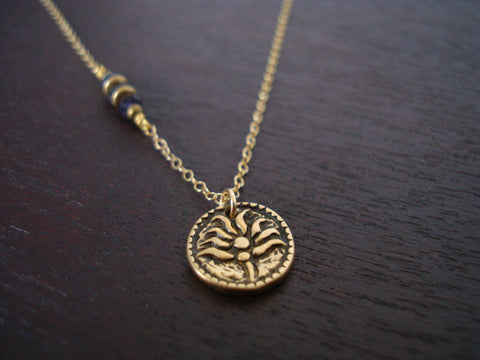 Water Sapphire Lotus Necklace