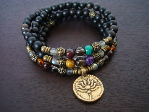 Women's Seven Chakra Labradorite Mala