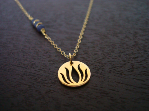 Indian Sapphire Lotus Necklace