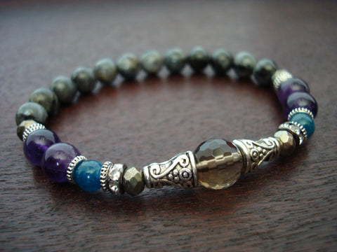 Women's Smoky Quartz Insight & Higher Energy Mala Bracelet