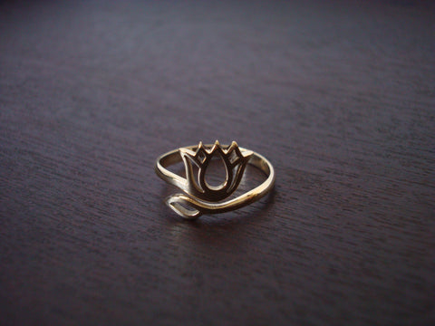 Bronze Adjustable Lotus Ring