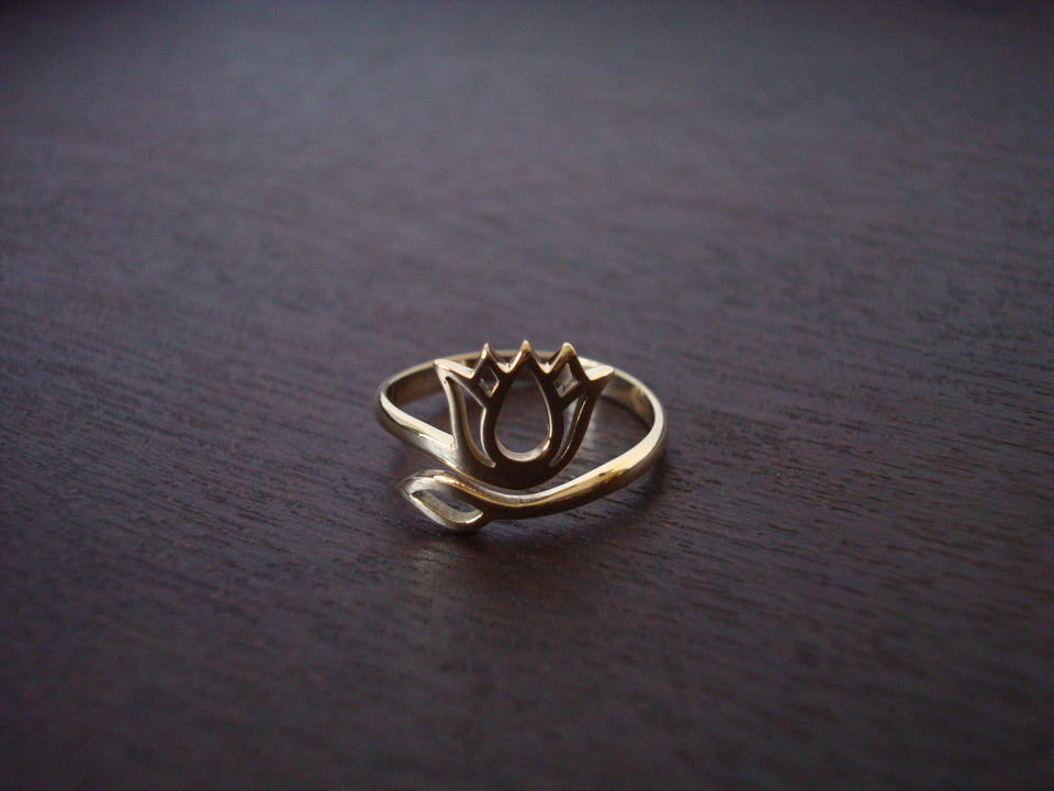 Bronze Adjustable Lotus Ring