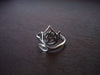 Sterling Silver Adjustable Om Lotus Ring