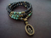 Women's African Turquoise Heart Chakra Mala