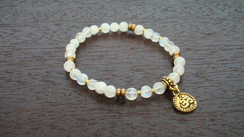 Women's Moonstone Shakti Om Mala Bracelet