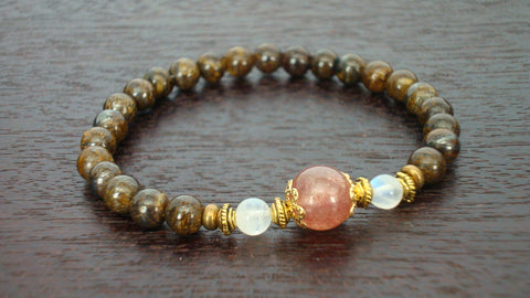 Women's Pink Muscovite Balance & Stability Mala Bracelet