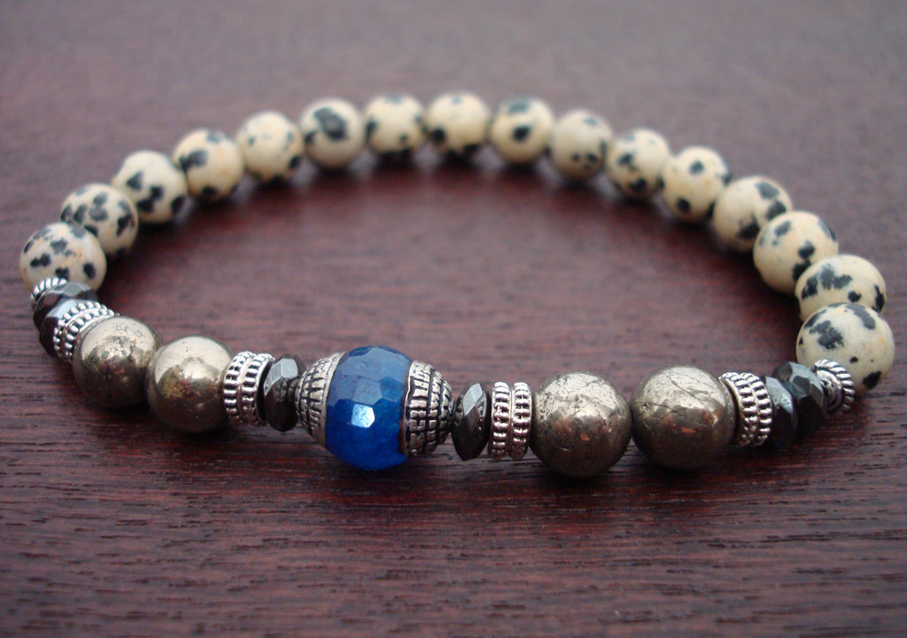 Women's Tibetan Blue Jade Mala Bracelet