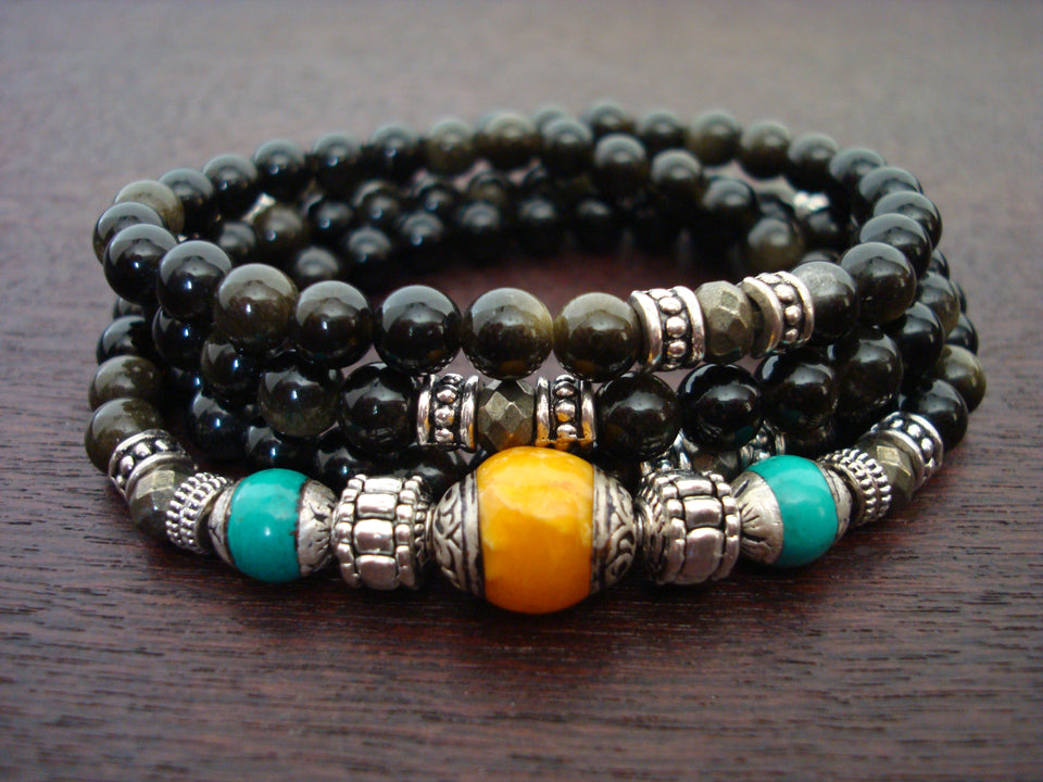 Women's Tibetan Amber Happiness & Balance Mala