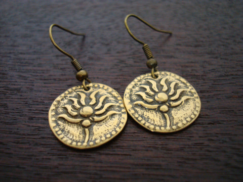 Women's Bronze Lotus Earrings