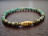 African Turquoise Lotus Mantra Mala Bracelet