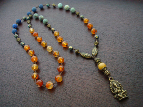 Women's Carnelian Ganesha Mala