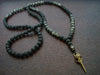 Men's Black Moonstone Raven Skull Mala