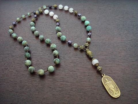 Women's Rose Quartz Quan Yin Mala