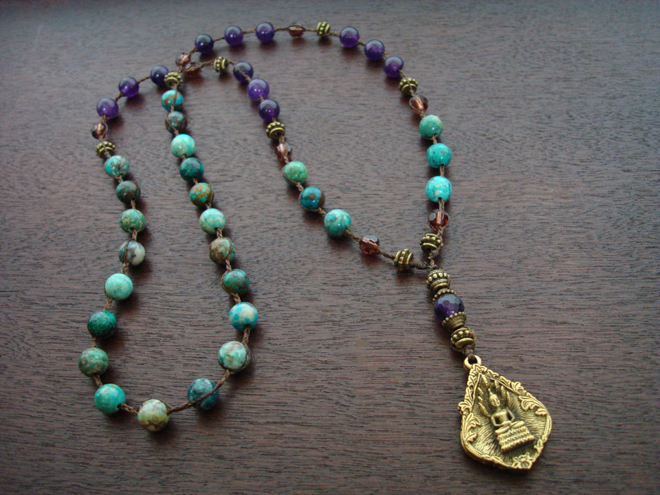 Women's Amethyst Thai Buddha Mala