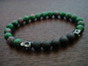 Men's Ruby Zoisite Skull Mala Bracelet