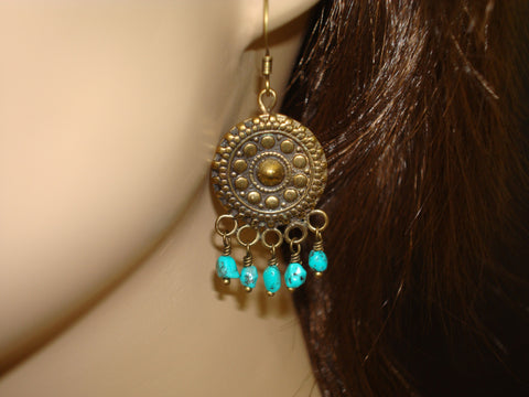 Women's Turquoise Mandala Earrings