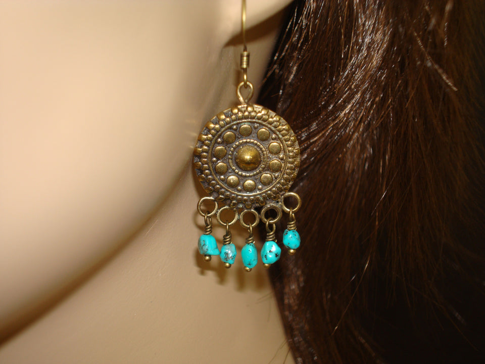 Clearance - Women's Turquoise Mandala Earrings