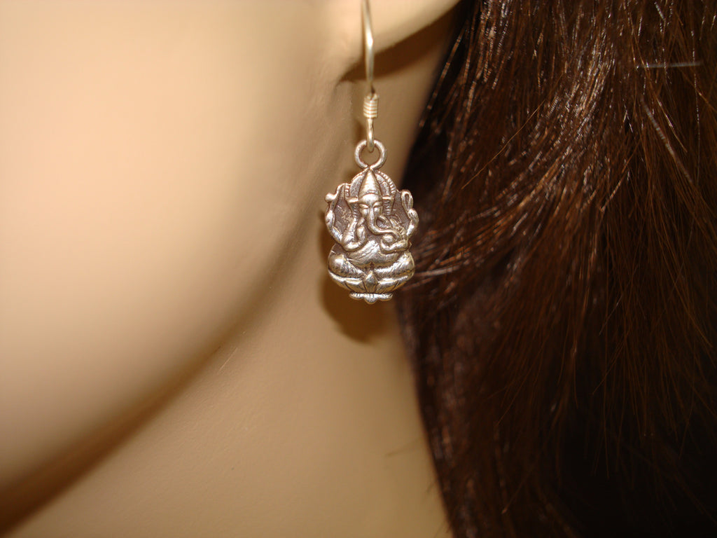 Women's Sterling Silver Ganesha Earrings