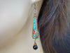 Women's Tibetan Turquoise Onyx Earrings