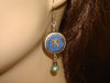 Women's Lapis Tibetan Om Earrings