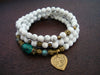 Women's White Turquoise Howlite Good Health Mantra Mala