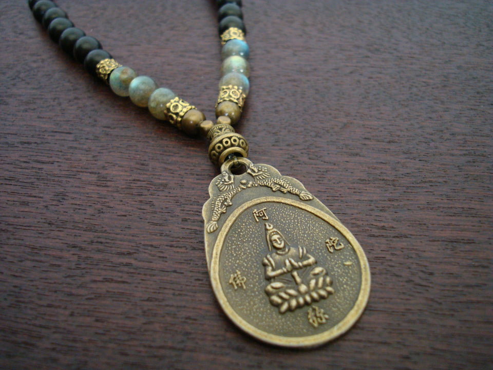 Women's Labradorite Insight & Intuition Buddha Mala