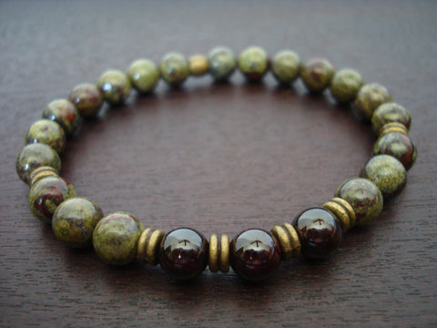 Men's Garnet Kundalini Mala Bracelet