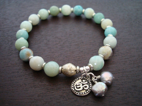 Women's Amazonite Om Mala Bracelet
